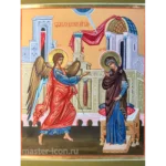 Рукописная икона Благовещение Богородицы